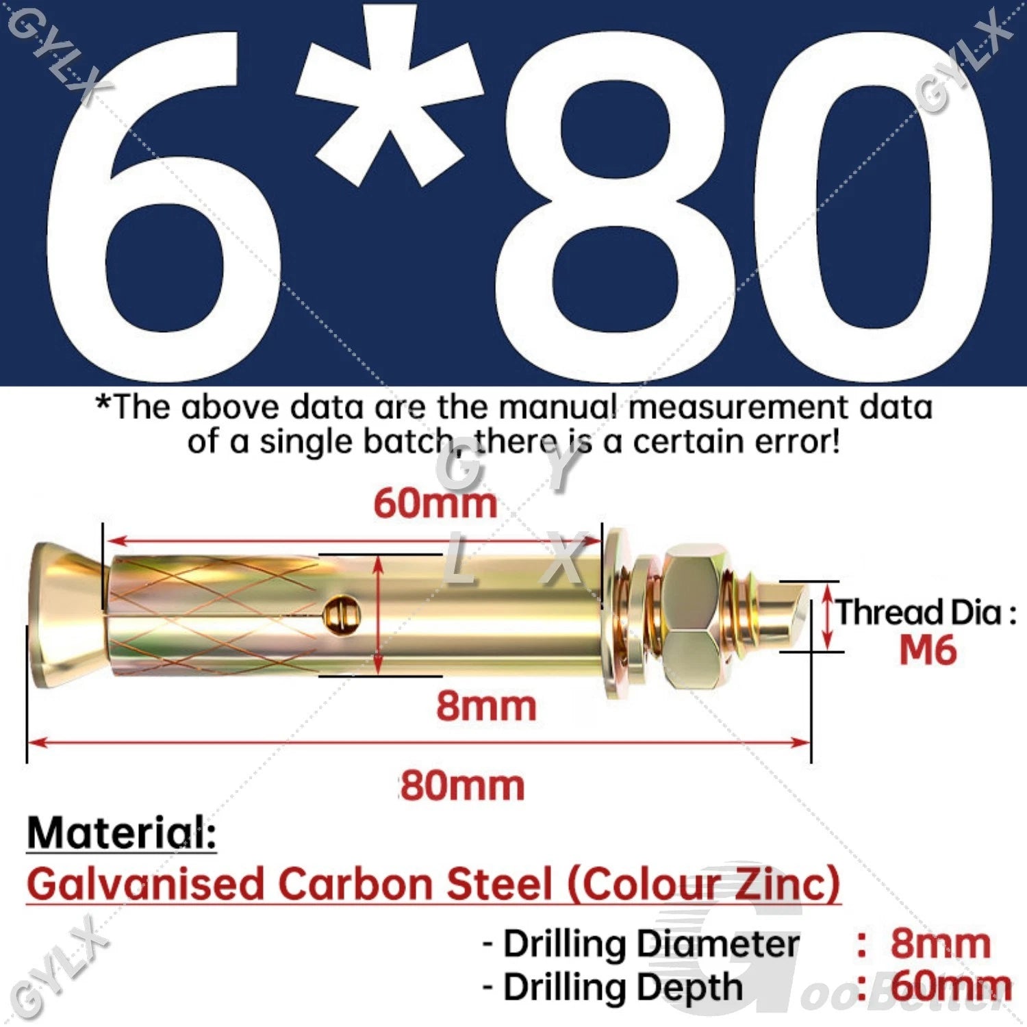 Concrete Expansion Bolts Wall Anchor Screws — M6 to M20 | Stainless Steel & Zinc Plated