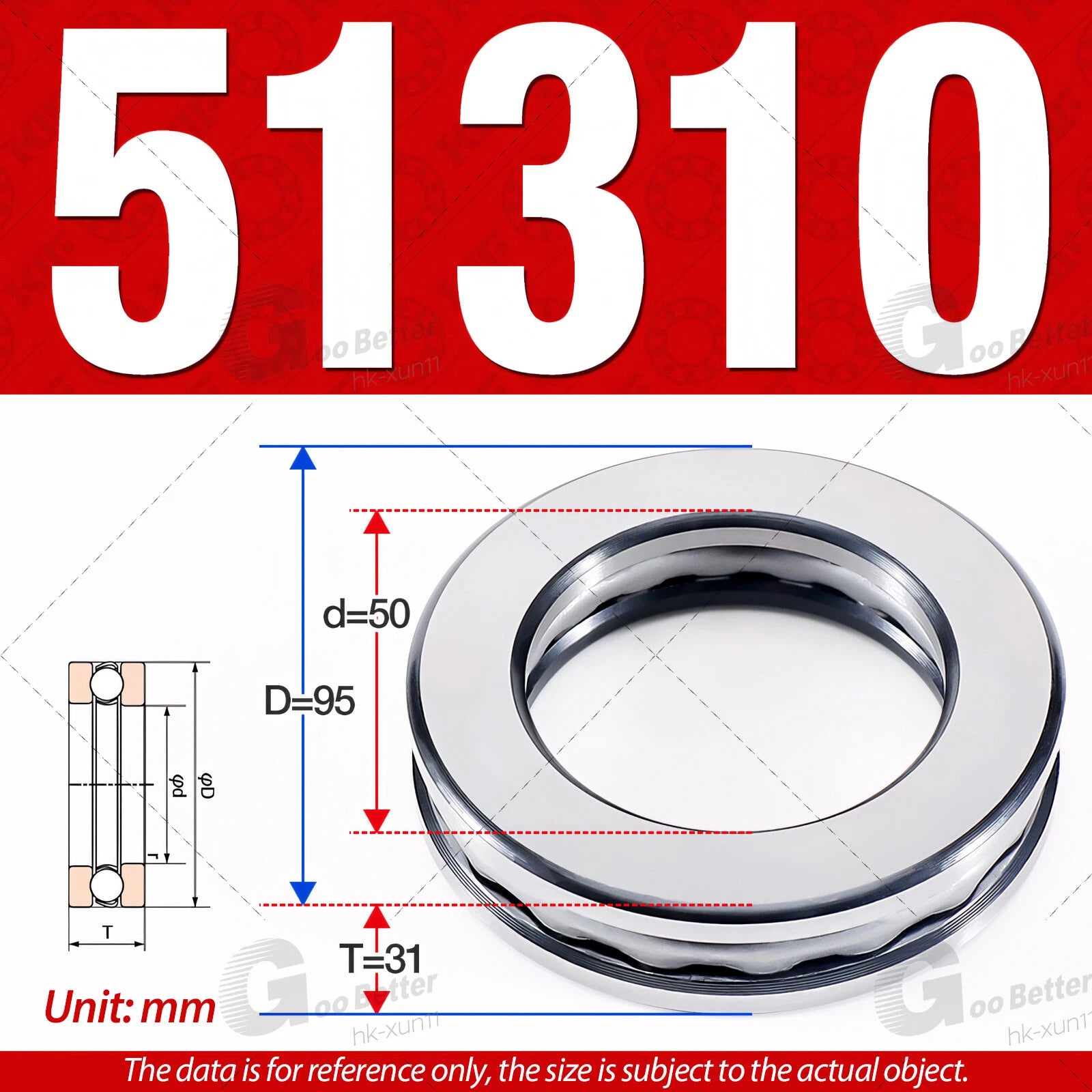Plane Axial Ball Bearing Thrust Bearings F2-6M - F13-22M- 51100 - 51413 Series