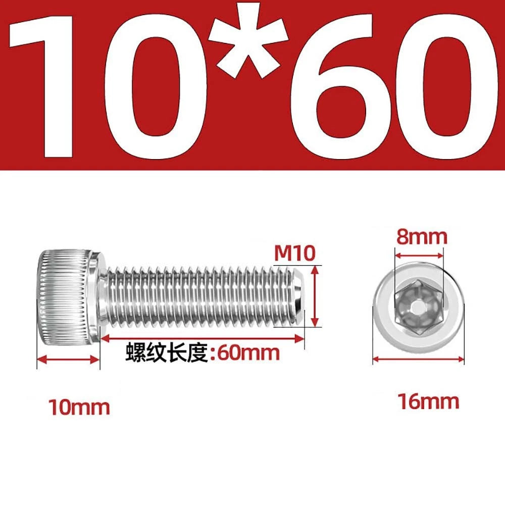Socket Head Cap Screws – A2 Stainless Steel, M6 to M24, Hex Drive (DIN 912)