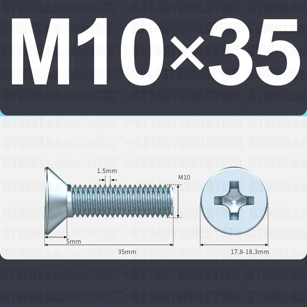 M3–M12 Zinc Plated Phillips Countersunk Machine Screws DIN 965 | Flat Head Bolts