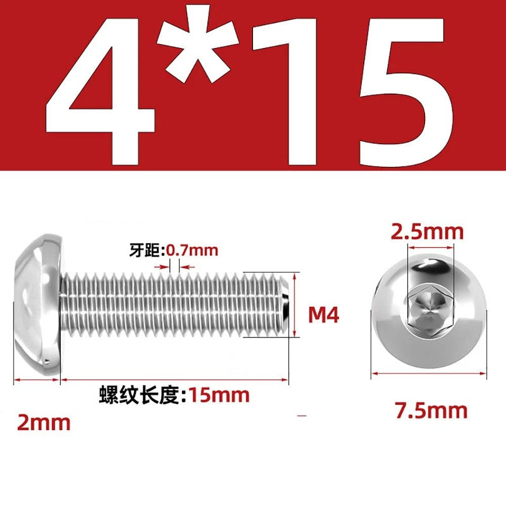 M1.6–M5 A2 Stainless Steel Button Head Socket Cap Screws – Round Pan Head, Hex Drive, Fully Threaded
