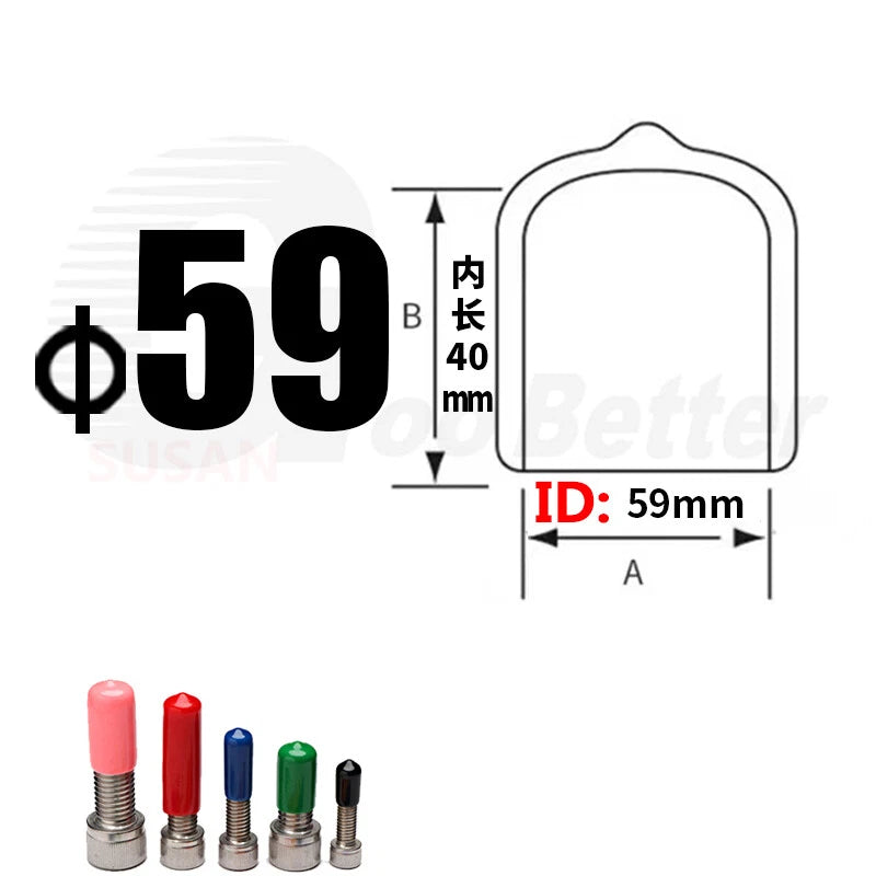 PVC End Caps for Screws, Bolts, Rods & Tubes – Thread Cover Protector, Cable Insulation Caps (1.3mm – 90mm, Black, 15-50mm Lengths)