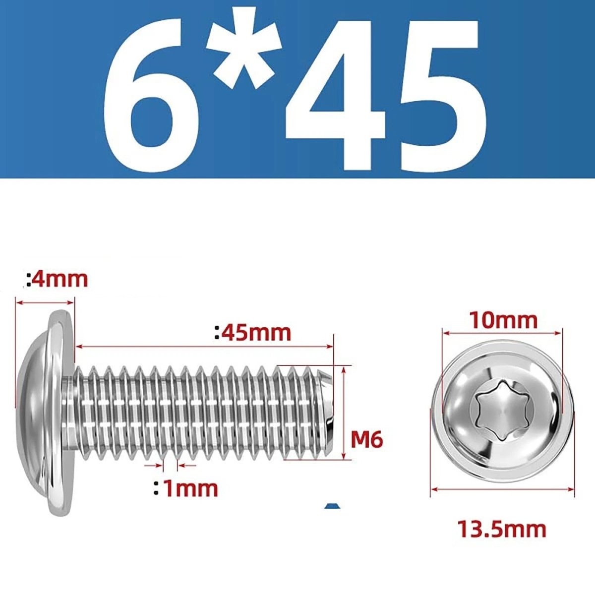 Torx Flanged Button Head Screws — 18 - 8 Stainless Steel, ISO 7380 - 2, M2 to M8 - HomeDIYer