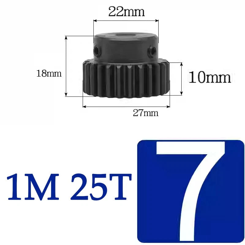 Spur Gears 1 Mod Transmission Gear With Step 45# Steel Pinion Motor Gear 10T~29T