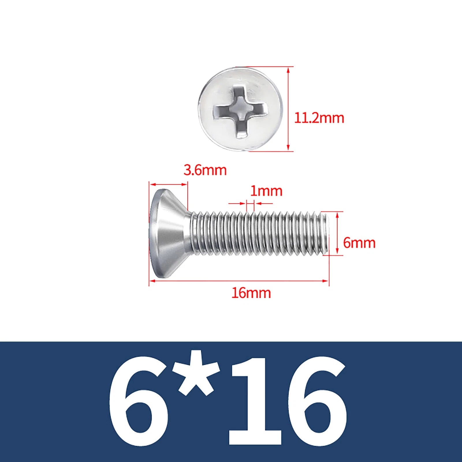 M3–M10 Phillips Countersunk Machine Screws – A2 Stainless Steel, Flat Head, Fully Threaded (3–100mm Overall Length)