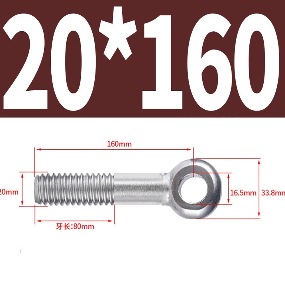 M5 - M24 A2 304 Stainless Steel Partially Threaded Forged Eye Bolts with Rings for Wire Rope & Hanging - HomeDIYer