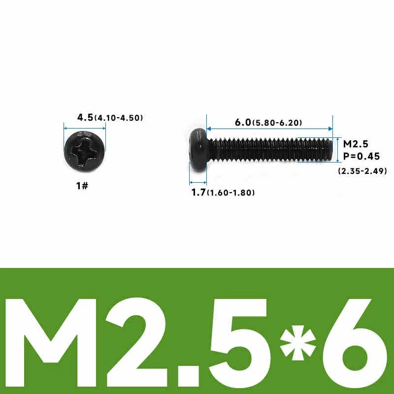 Phillips Pan Head Machine Screws – Carbon Steel M1 to M4, Multiple Lengths & Finishes