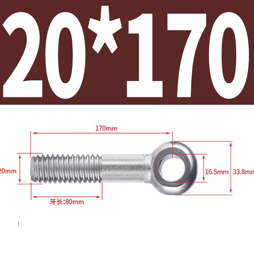 M5 - M24 A2 304 Stainless Steel Partially Threaded Forged Eye Bolts with Rings for Wire Rope & Hanging - HomeDIYer