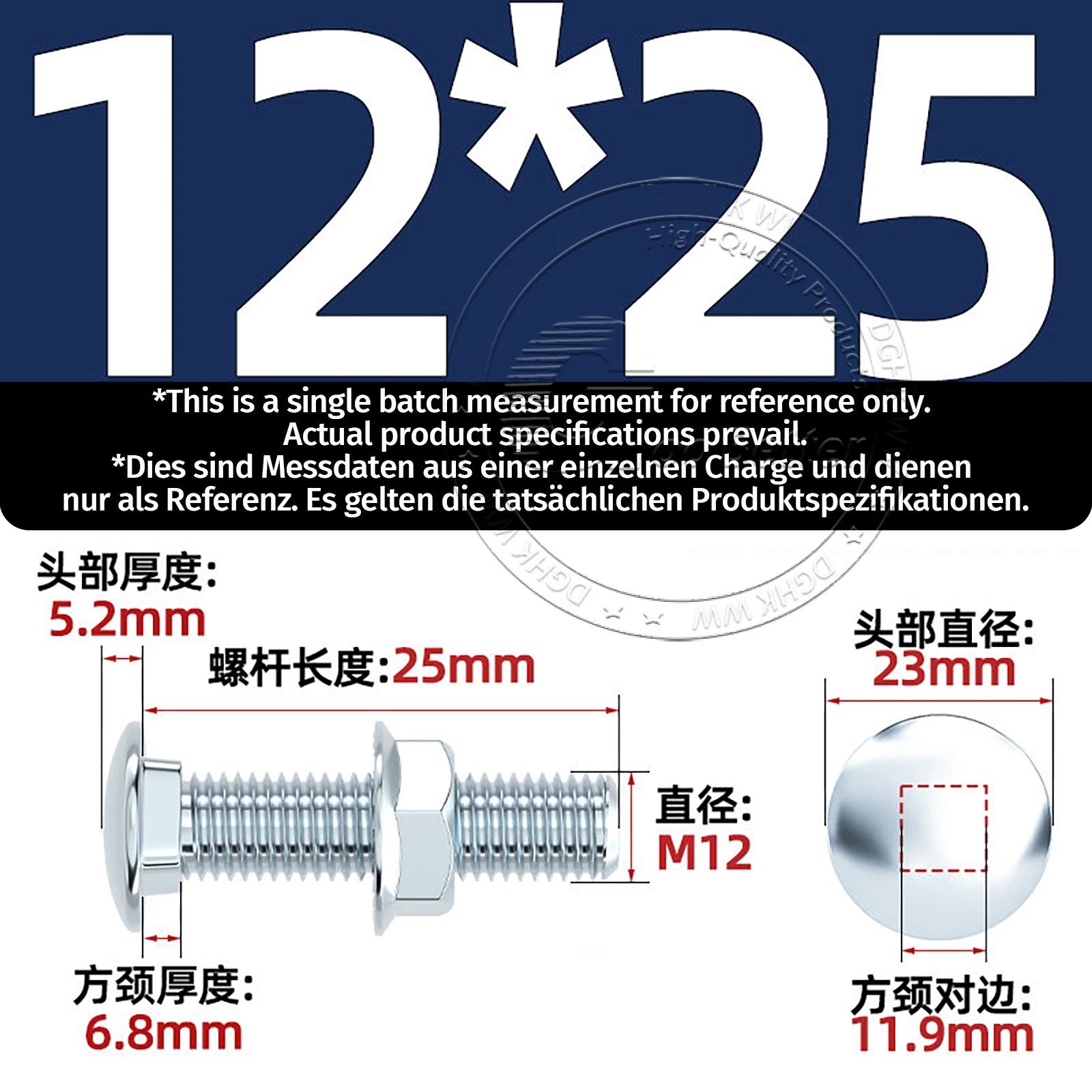 M4–M12 Cup Square Carriage Bolts with Hex Full Nuts | Zinc Plated | Sets of 2–50