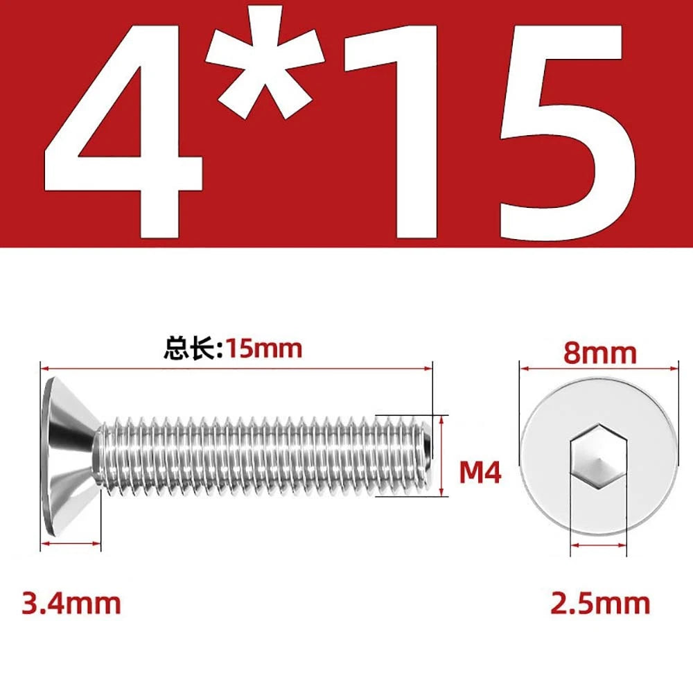 Countersunk Hex Socket Screws – A2 Stainless Steel, M2 to M16, DIN 7991, Fully Threaded