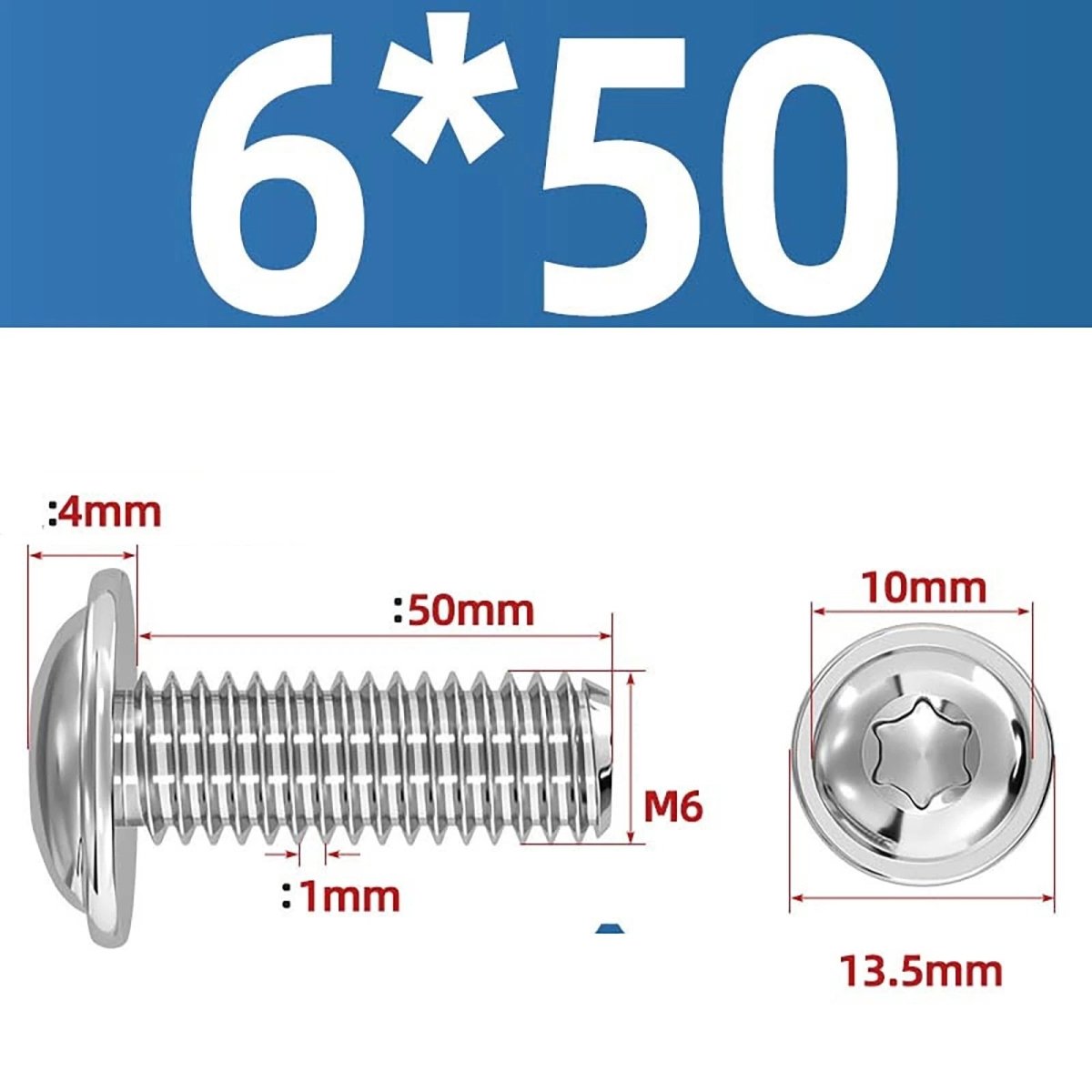 Torx Flanged Button Head Screws — 18 - 8 Stainless Steel, ISO 7380 - 2, M2 to M8 - HomeDIYer