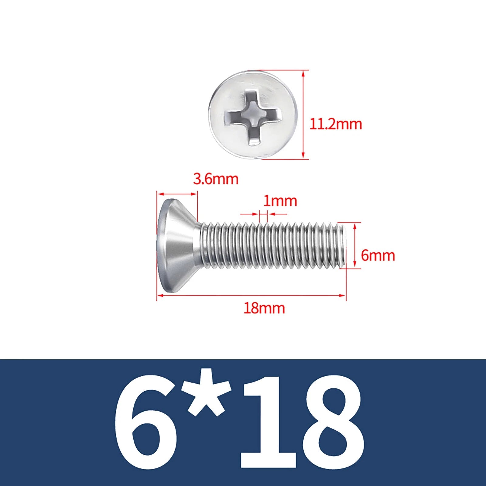 M3–M10 Phillips Countersunk Machine Screws – A2 Stainless Steel, Flat Head, Fully Threaded (3–100mm Overall Length)