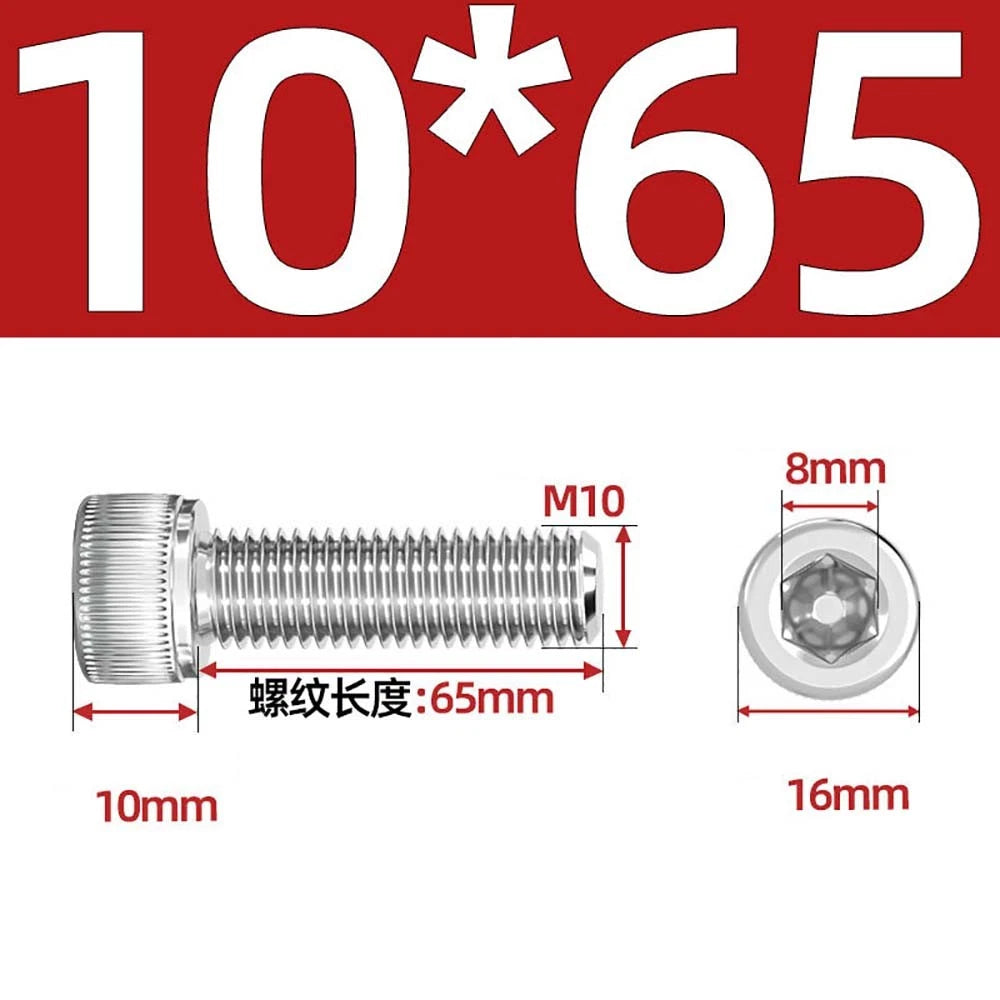 Socket Head Cap Screws – A2 Stainless Steel, M6 to M24, Hex Drive (DIN 912)