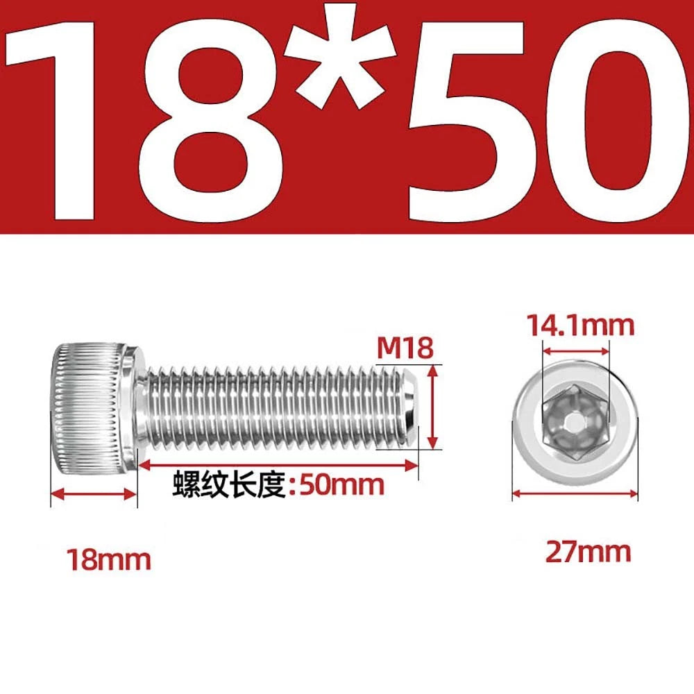 Socket Head Cap Screws – A2 Stainless Steel, M6 to M24, Hex Drive (DIN 912)