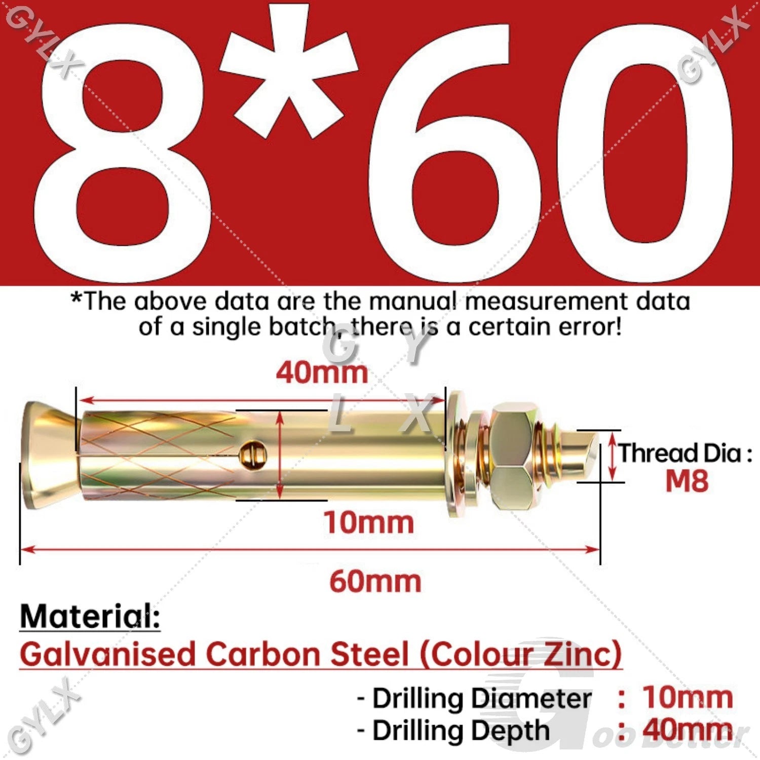 Concrete Expansion Bolts Wall Anchor Screws — M6 to M20 | Stainless Steel & Zinc Plated