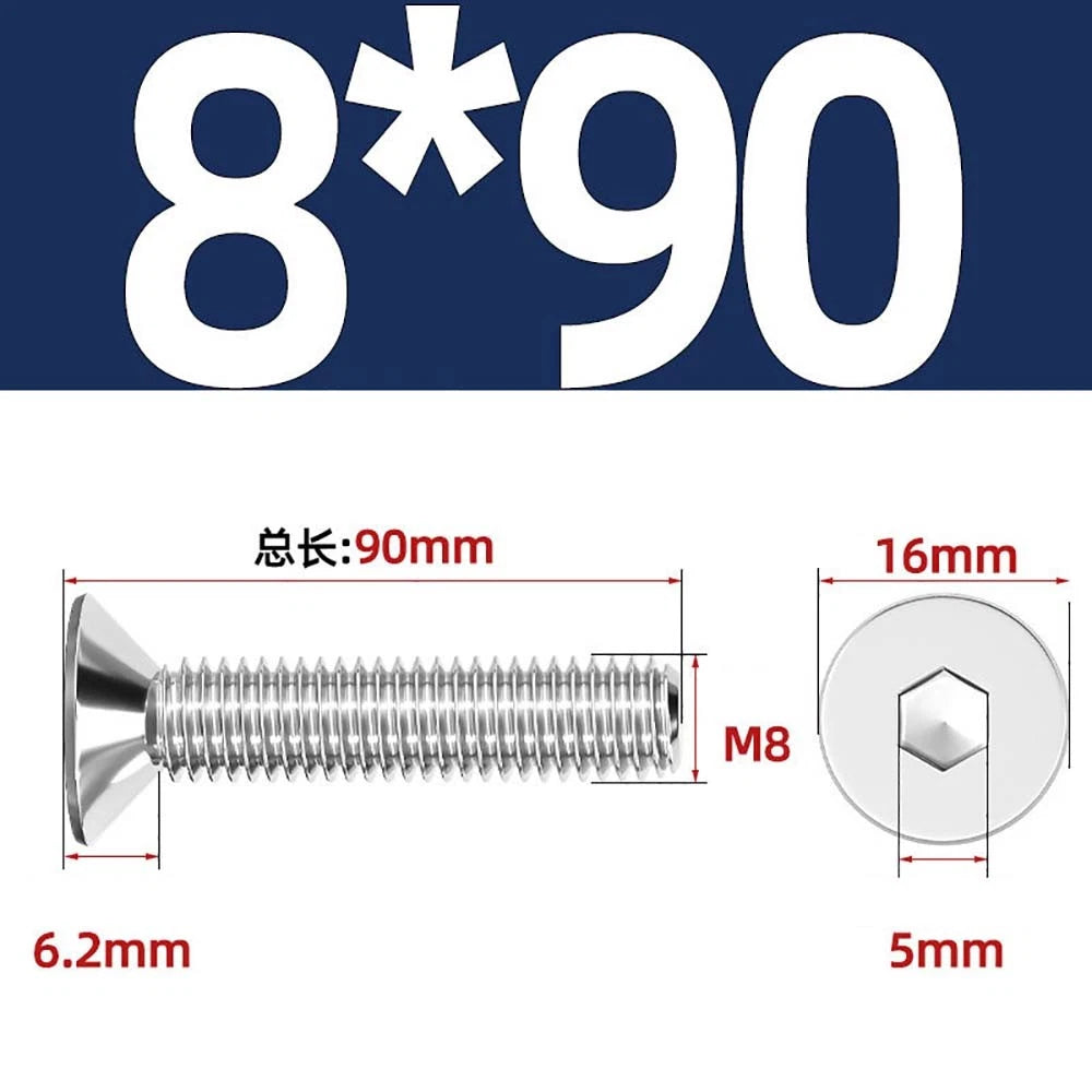 Countersunk Hex Socket Screws – A2 Stainless Steel, M2 to M16, DIN 7991, Fully Threaded