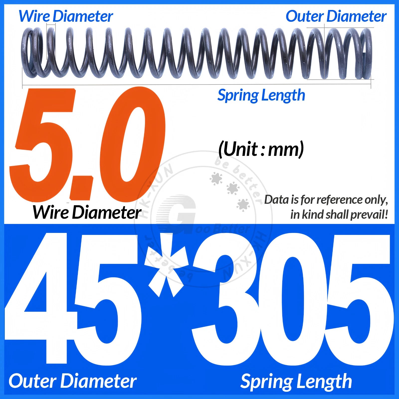 Length 305mm Compression Spring Pressure Springs OD 3-60mm Wire Dia 0.3mm-6.0mm