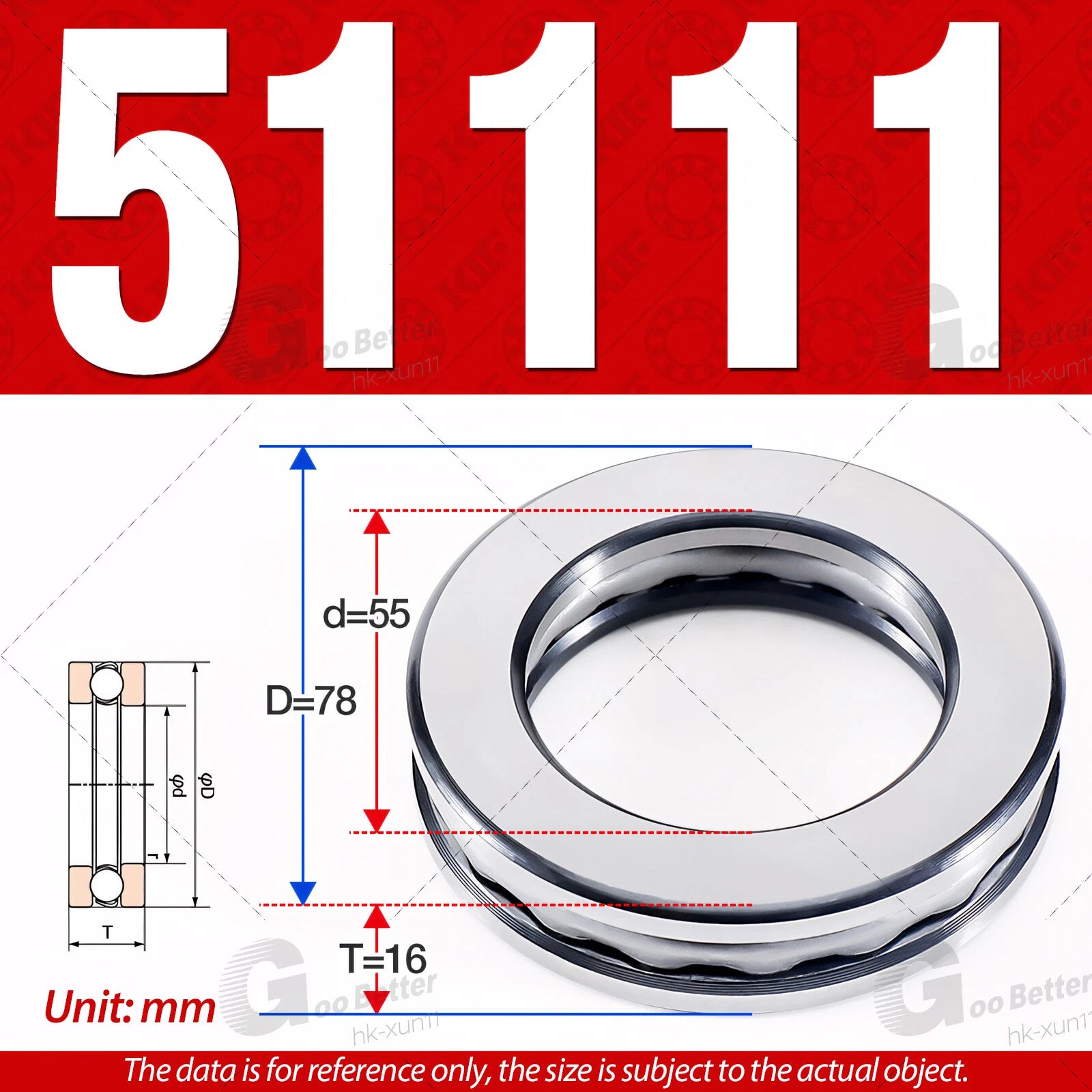 Plane Axial Ball Bearing Thrust Bearings F2-6M - F13-22M- 51100 - 51413 Series