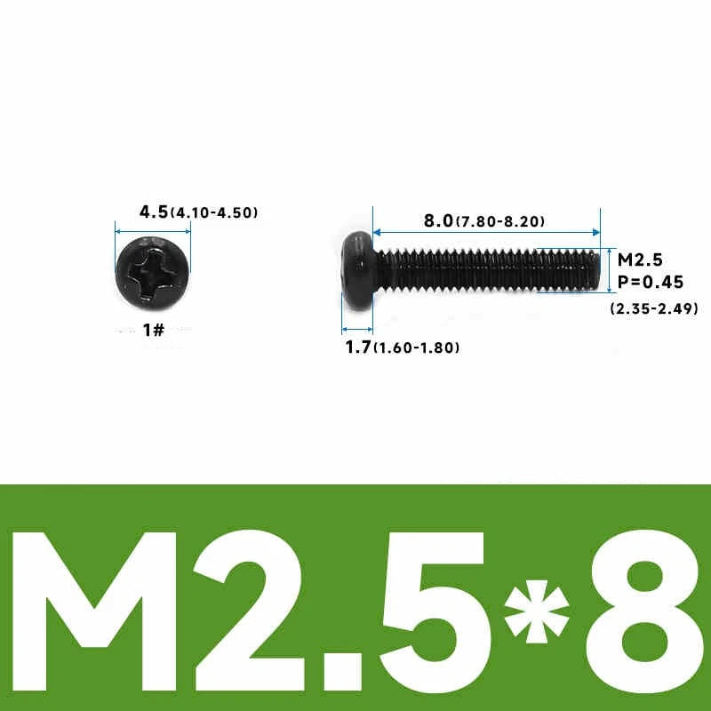 Phillips Pan Head Machine Screws – Carbon Steel M1 to M4, Multiple Lengths & Finishes