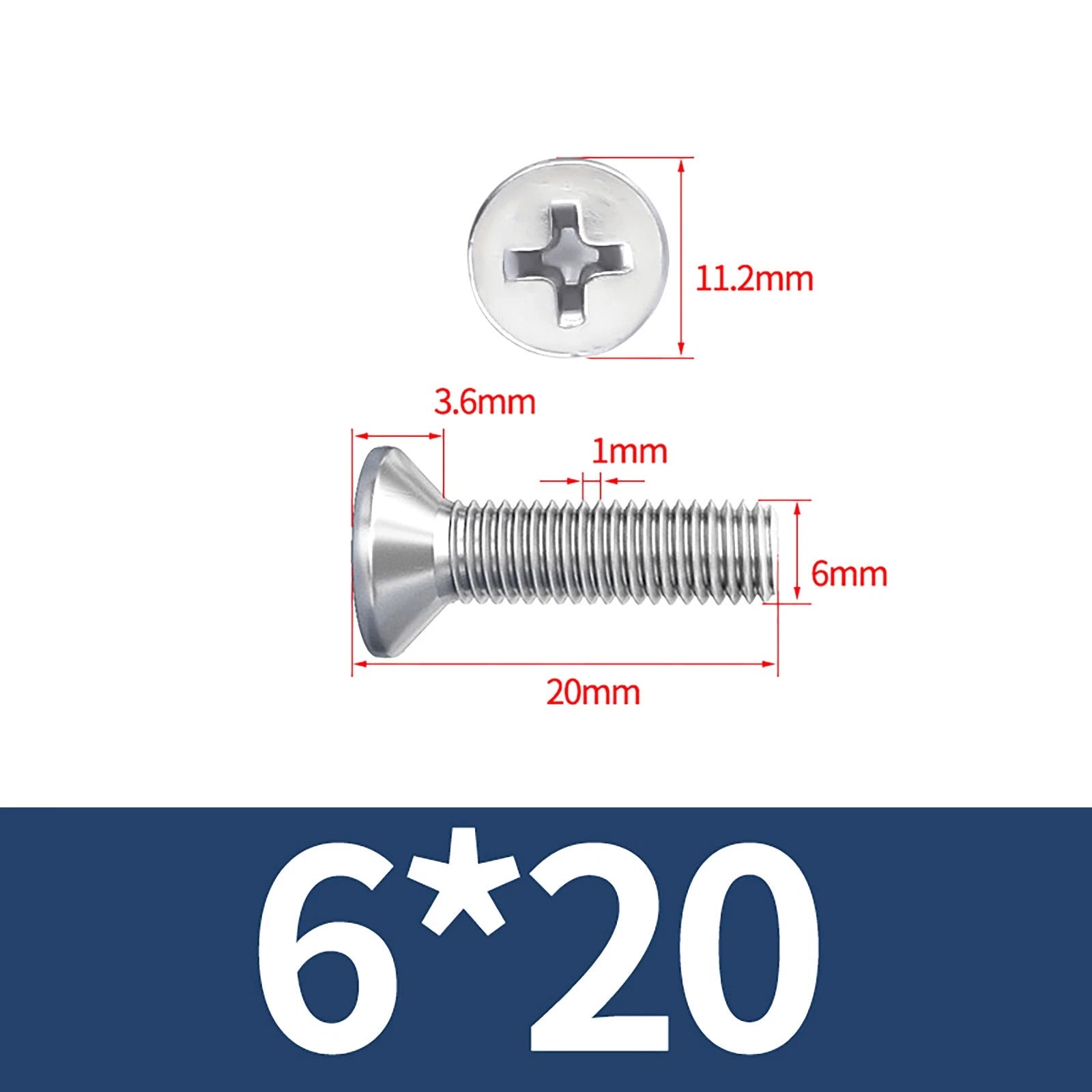 M3–M10 Phillips Countersunk Machine Screws – A2 Stainless Steel, Flat Head, Fully Threaded (3–100mm Overall Length)