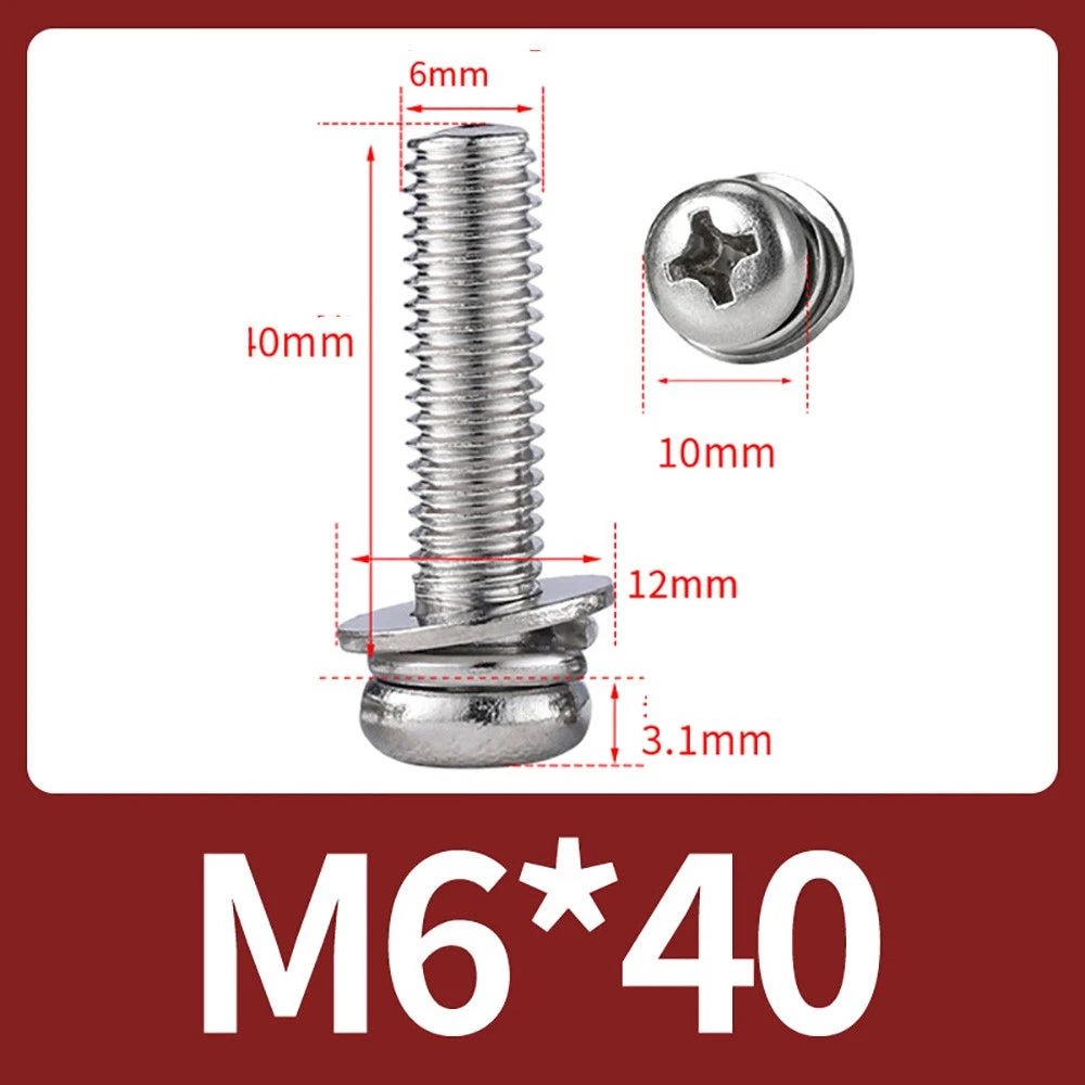 M2–M10 Phillips Button Head Machine Screws — 304 Stainless Steel - HomeDIYer