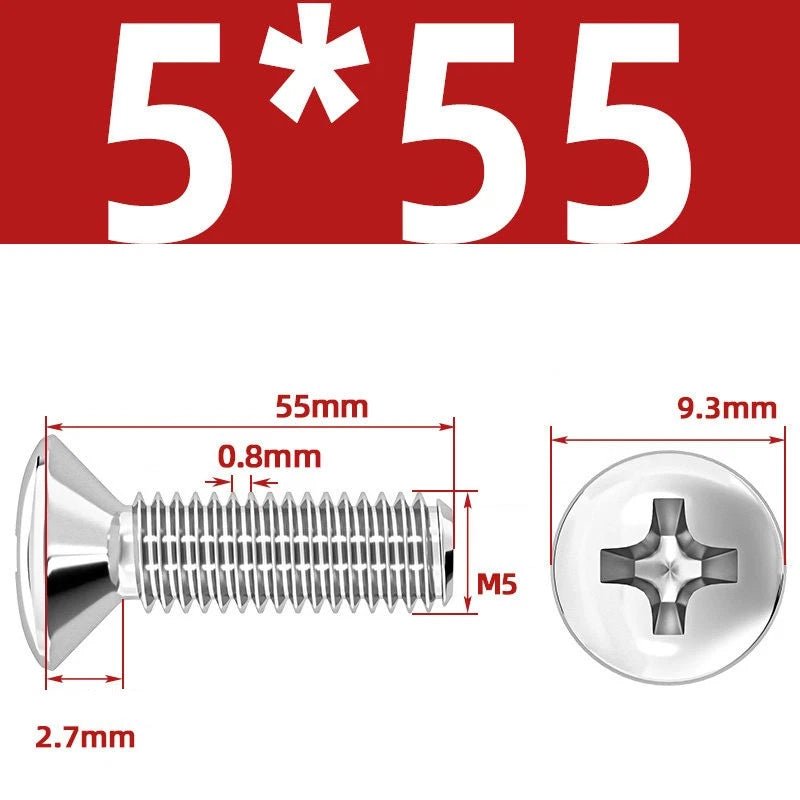 Phillips Oval Head Machine Screws Stainless Steel — M1.6 to M10, All Sizes - HomeDIYer