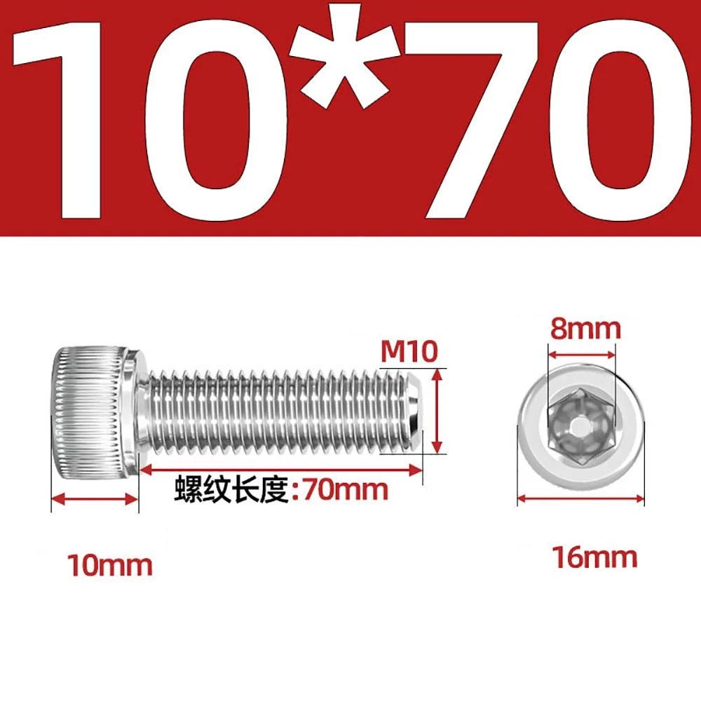 Socket Head Cap Screws – A2 Stainless Steel, M6 to M24, Hex Drive (DIN 912)