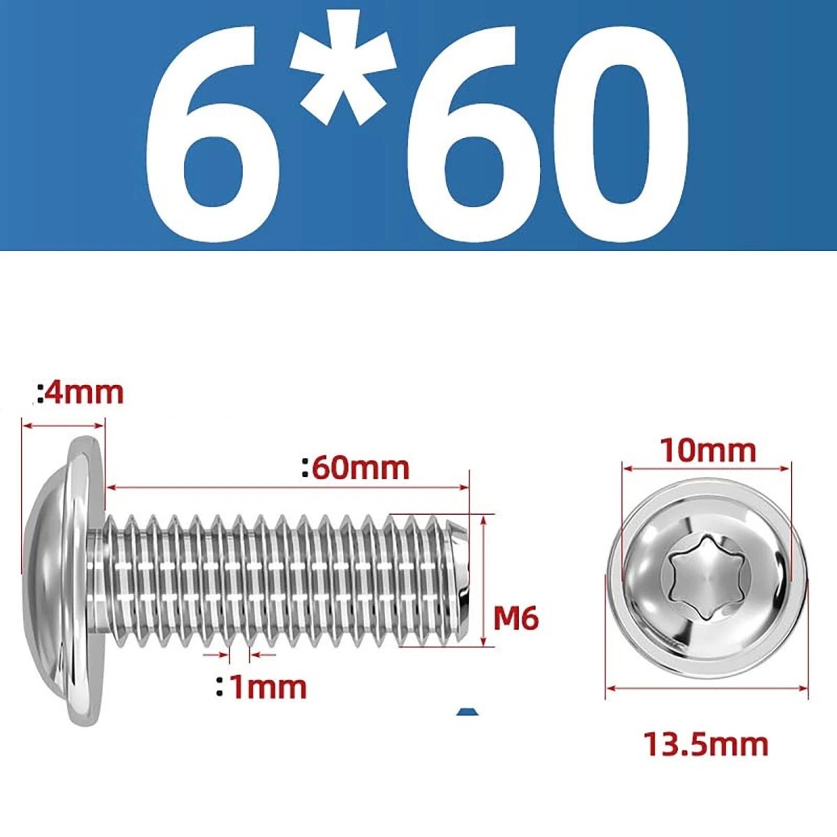 Torx Flanged Button Head Screws — 18 - 8 Stainless Steel, ISO 7380 - 2, M2 to M8 - HomeDIYer