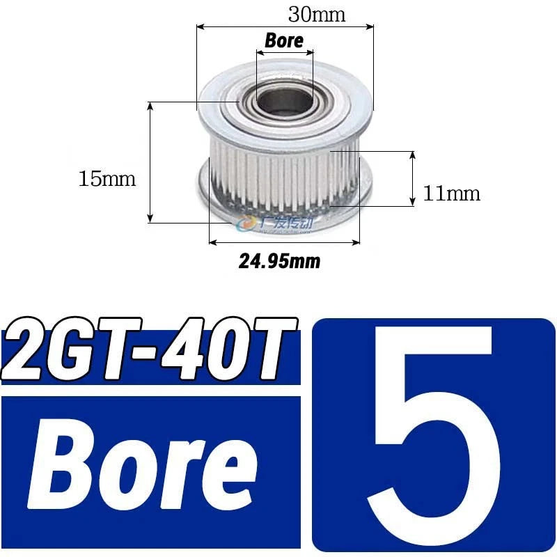 GT2 Timing Belt Pulley 16-100 Teeth 6-10mm Teeth Width Bore 3mm-25mm For 3D