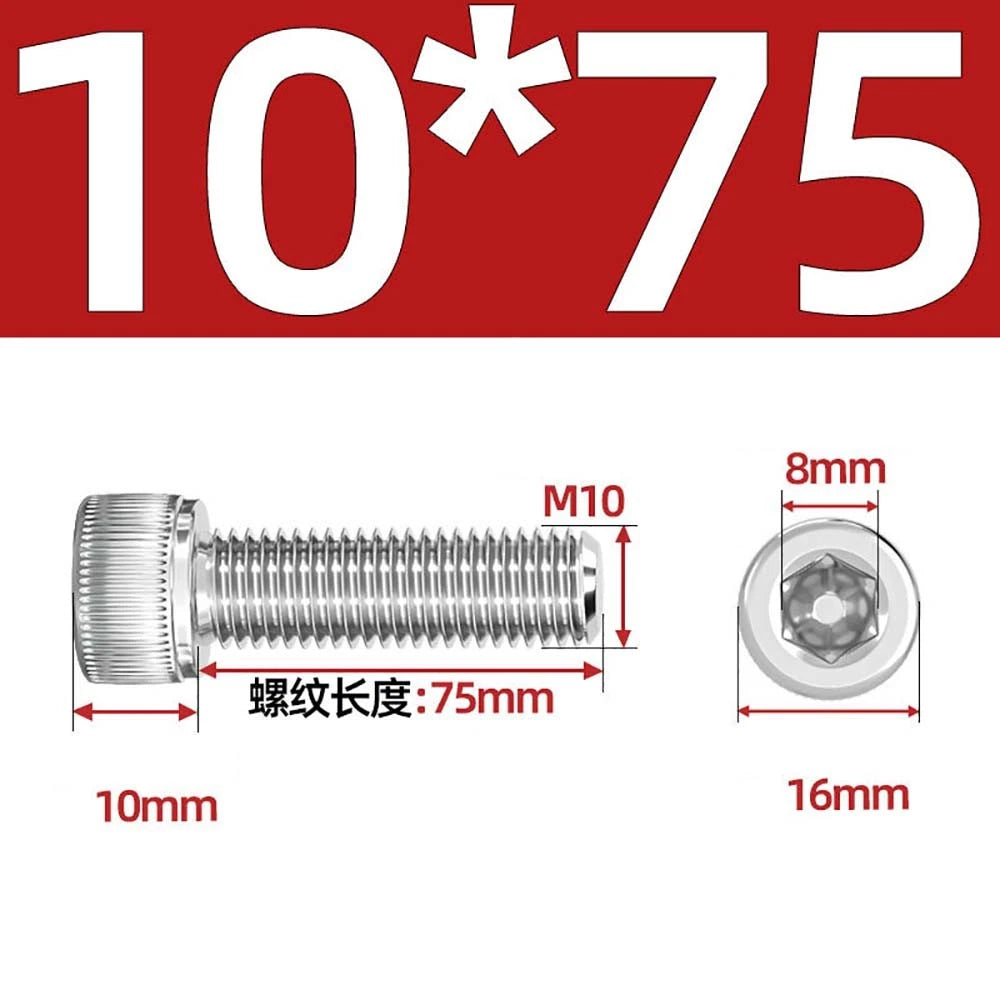 Socket Head Cap Screws – A2 Stainless Steel, M6 to M24, Hex Drive (DIN 912)