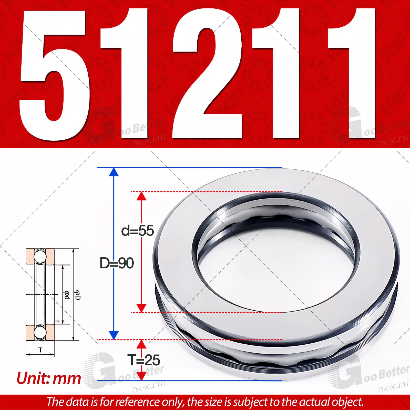 Plane Axial Ball Bearing Thrust Bearings F2-6M - F13-22M- 51100 - 51413 Series
