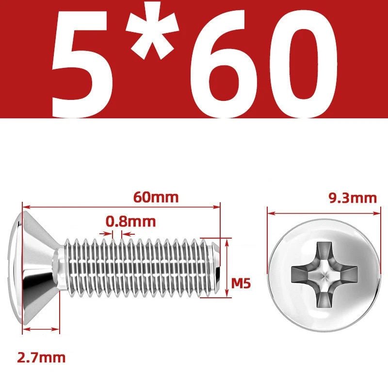 Phillips Oval Head Machine Screws Stainless Steel — M1.6 to M10, All Sizes - HomeDIYer