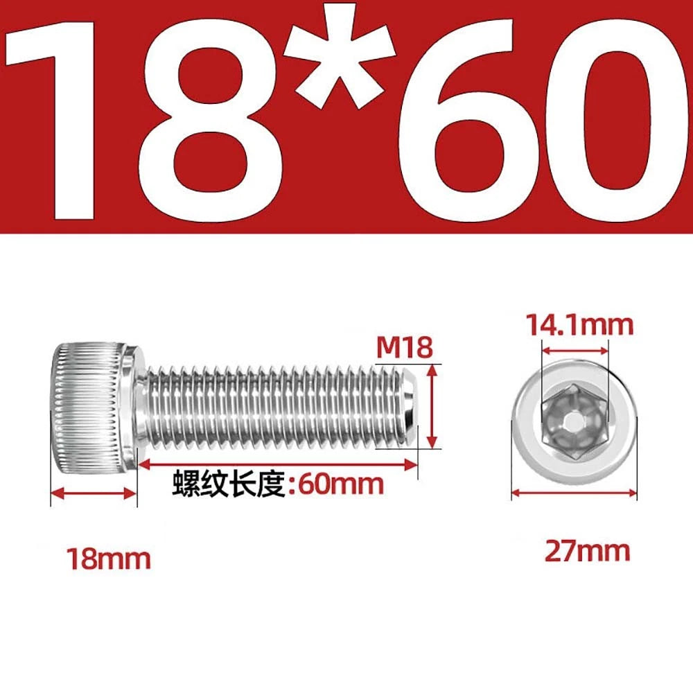 Socket Head Cap Screws – A2 Stainless Steel, M6 to M24, Hex Drive (DIN 912)