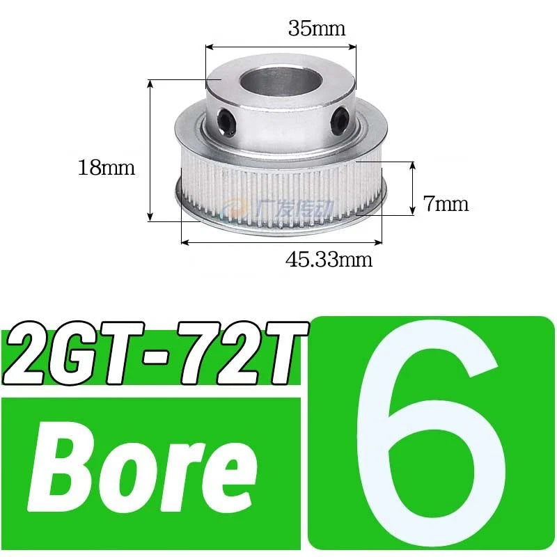 GT2 Timing Belt Pulley 16-100 Teeth 6-10mm Teeth Width Bore 3mm-25mm For 3D