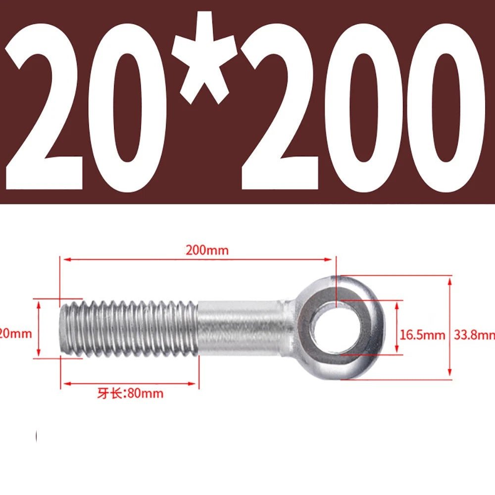 M5 - M24 A2 304 Stainless Steel Partially Threaded Forged Eye Bolts with Rings for Wire Rope & Hanging - HomeDIYer