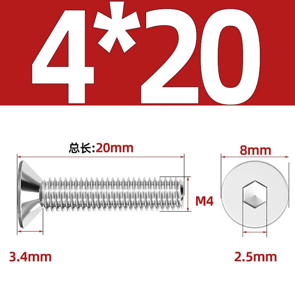 Countersunk Hex Socket Screws – A2 Stainless Steel, M2 to M16, DIN 7991, Fully Threaded