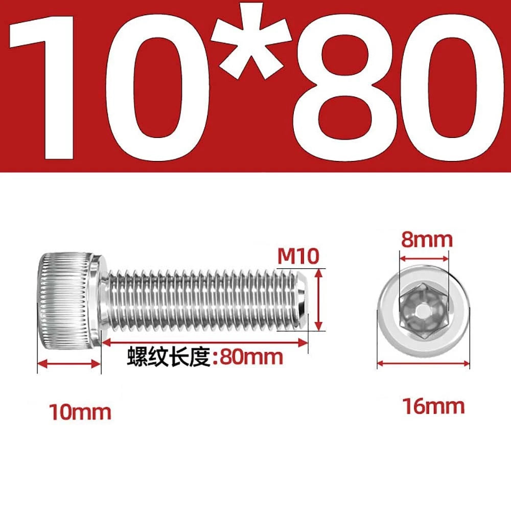 Socket Head Cap Screws – A2 Stainless Steel, M6 to M24, Hex Drive (DIN 912)