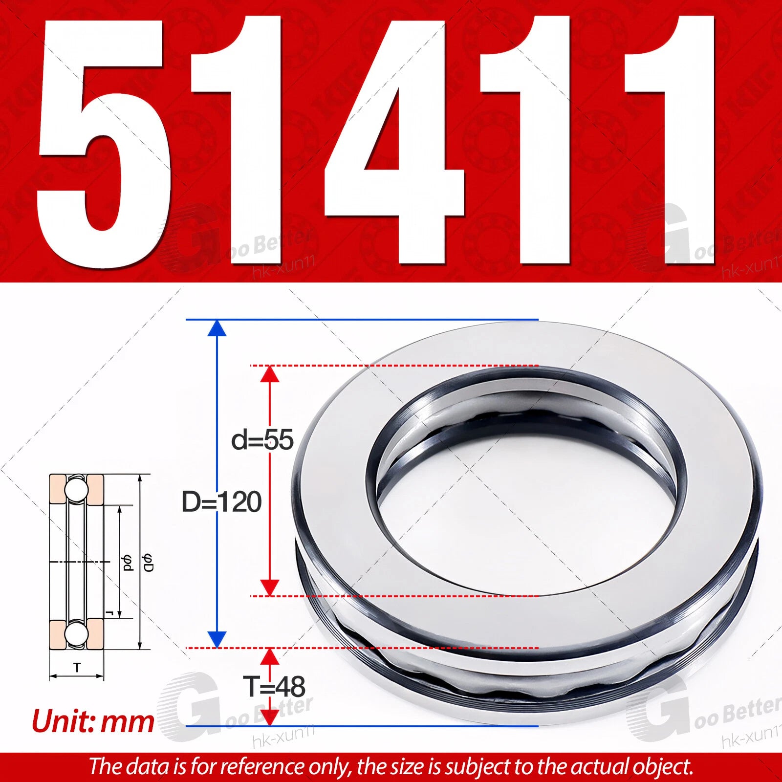 Plane Axial Ball Bearing Thrust Bearings F2-6M - F13-22M- 51100 - 51413 Series