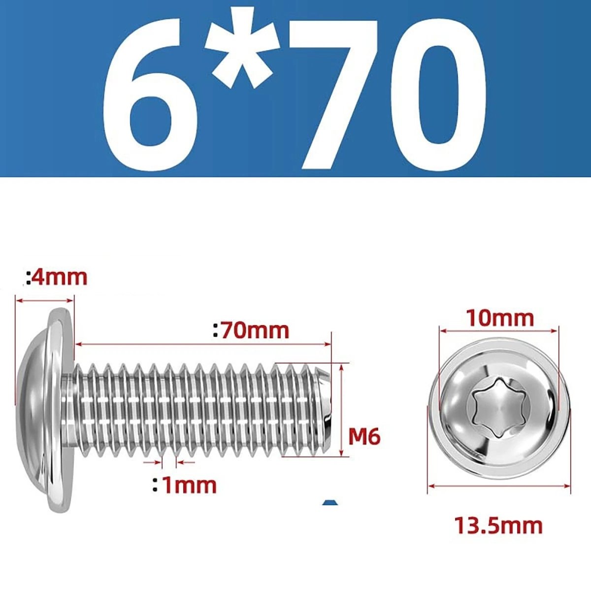 Torx Flanged Button Head Screws — 18 - 8 Stainless Steel, ISO 7380 - 2, M2 to M8 - HomeDIYer