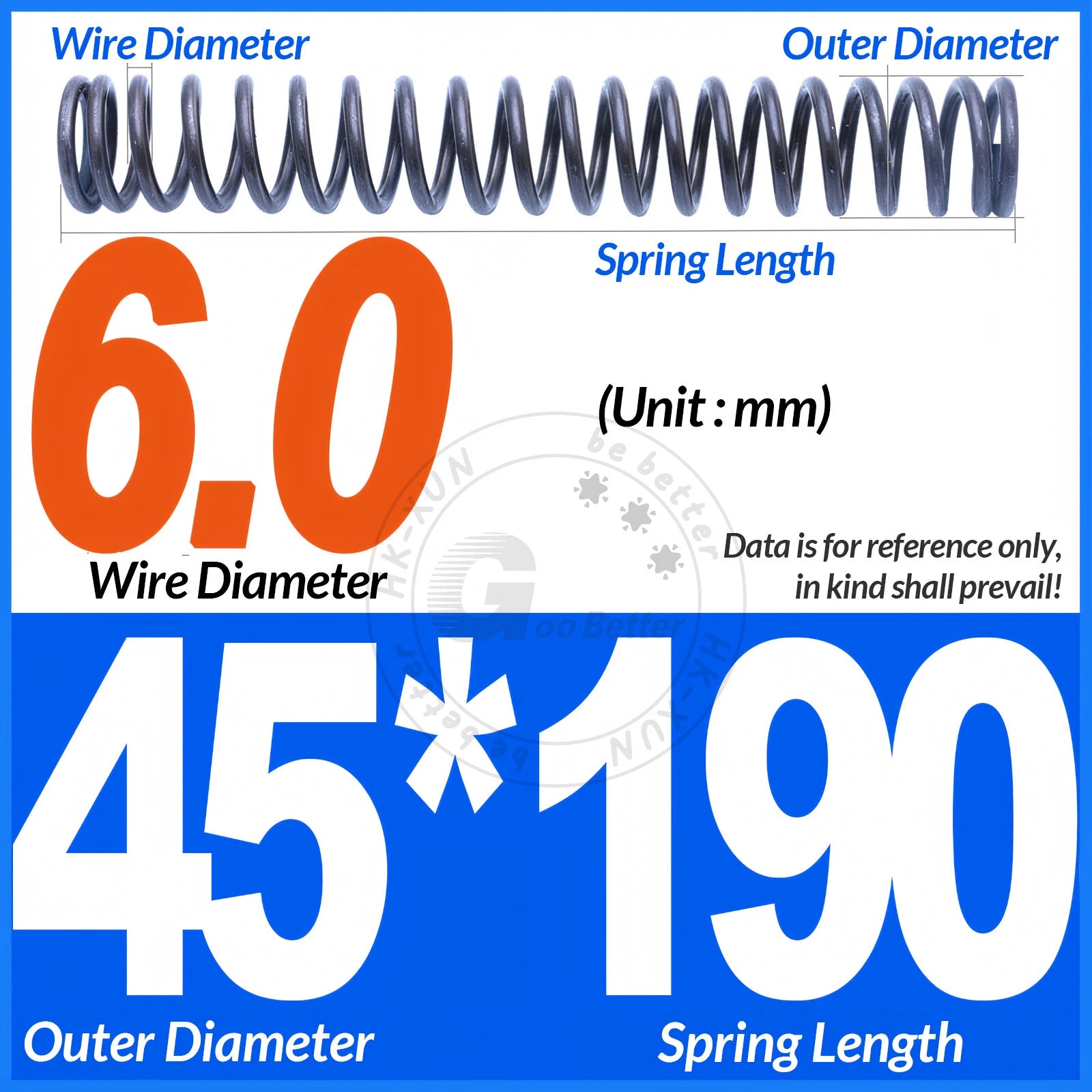 Length 305mm Compression Spring Pressure Springs OD 3-60mm Wire Dia 0.3mm-6.0mm