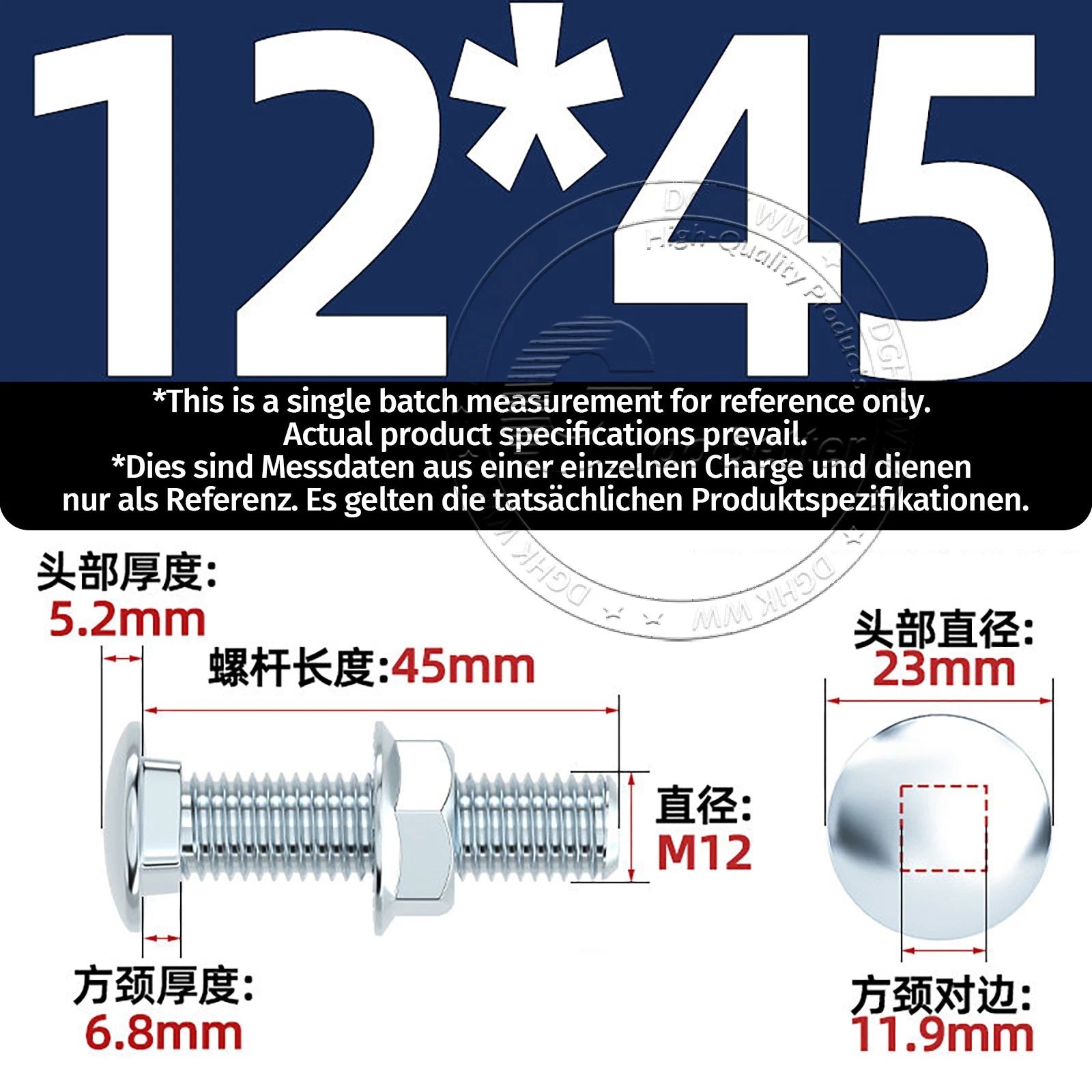 M4–M12 Cup Square Carriage Bolts with Hex Full Nuts | Zinc Plated | Sets of 2–50