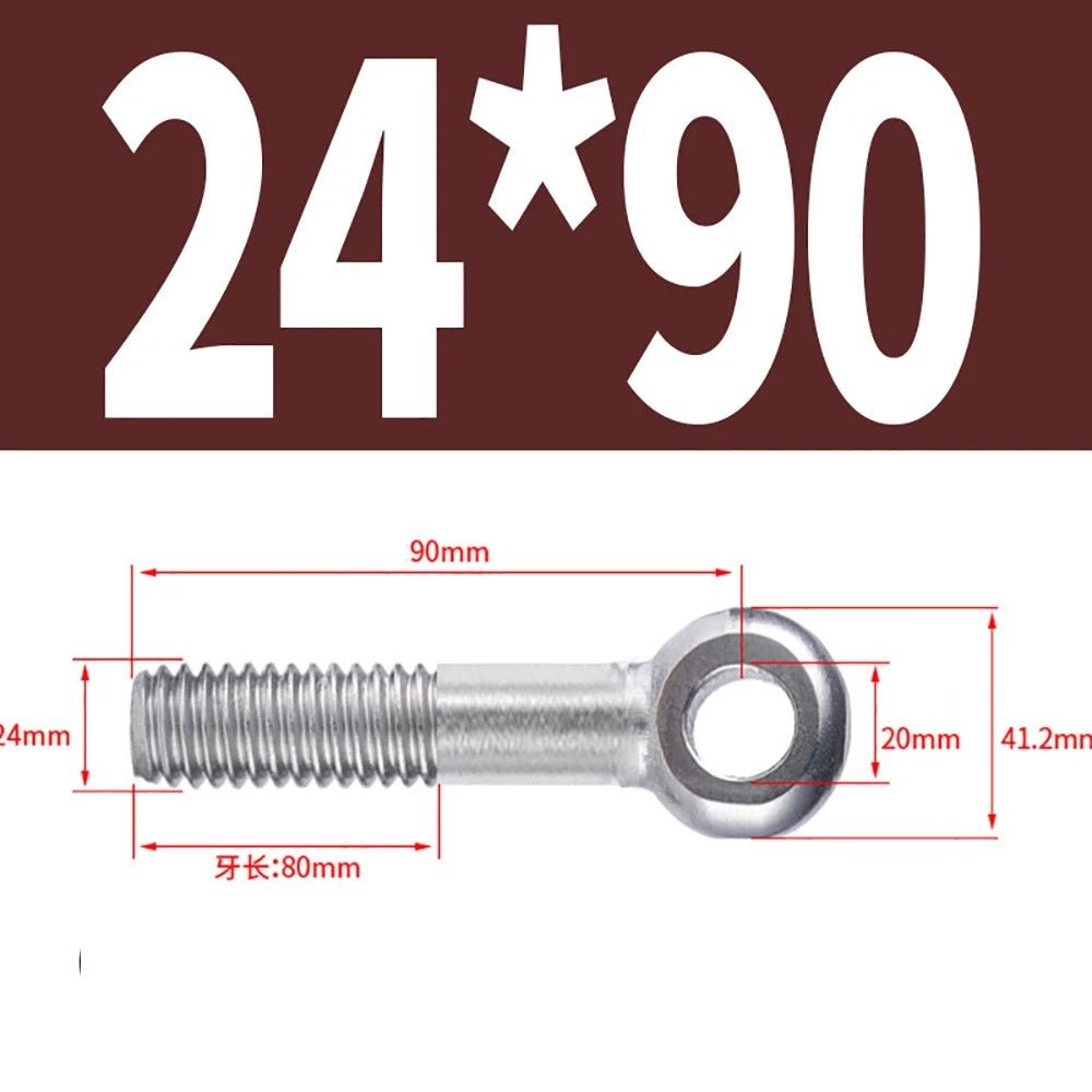 M5 - M24 A2 304 Stainless Steel Partially Threaded Forged Eye Bolts with Rings for Wire Rope & Hanging - HomeDIYer