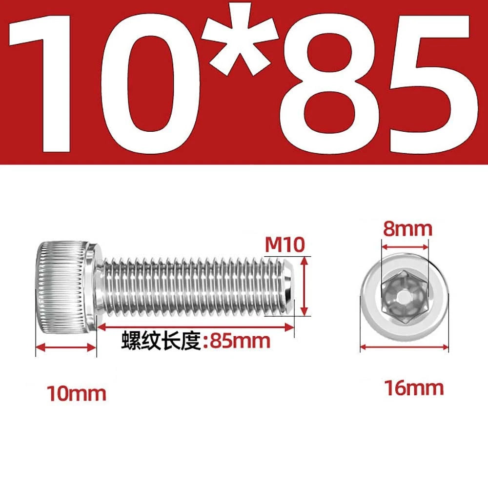 Socket Head Cap Screws – A2 Stainless Steel, M6 to M24, Hex Drive (DIN 912)