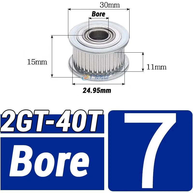 GT2 Timing Belt Pulley 16-100 Teeth 6-10mm Teeth Width Bore 3mm-25mm For 3D