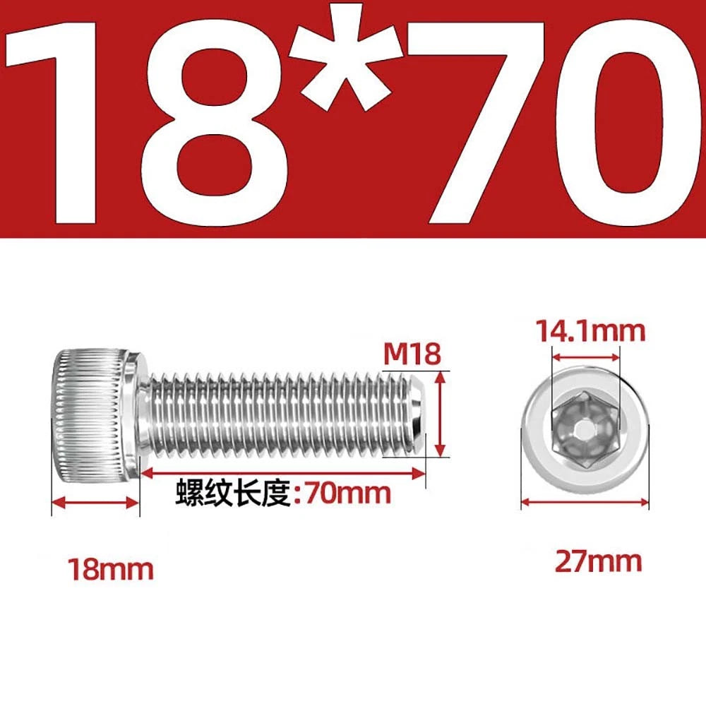 Socket Head Cap Screws – A2 Stainless Steel, M6 to M24, Hex Drive (DIN 912)