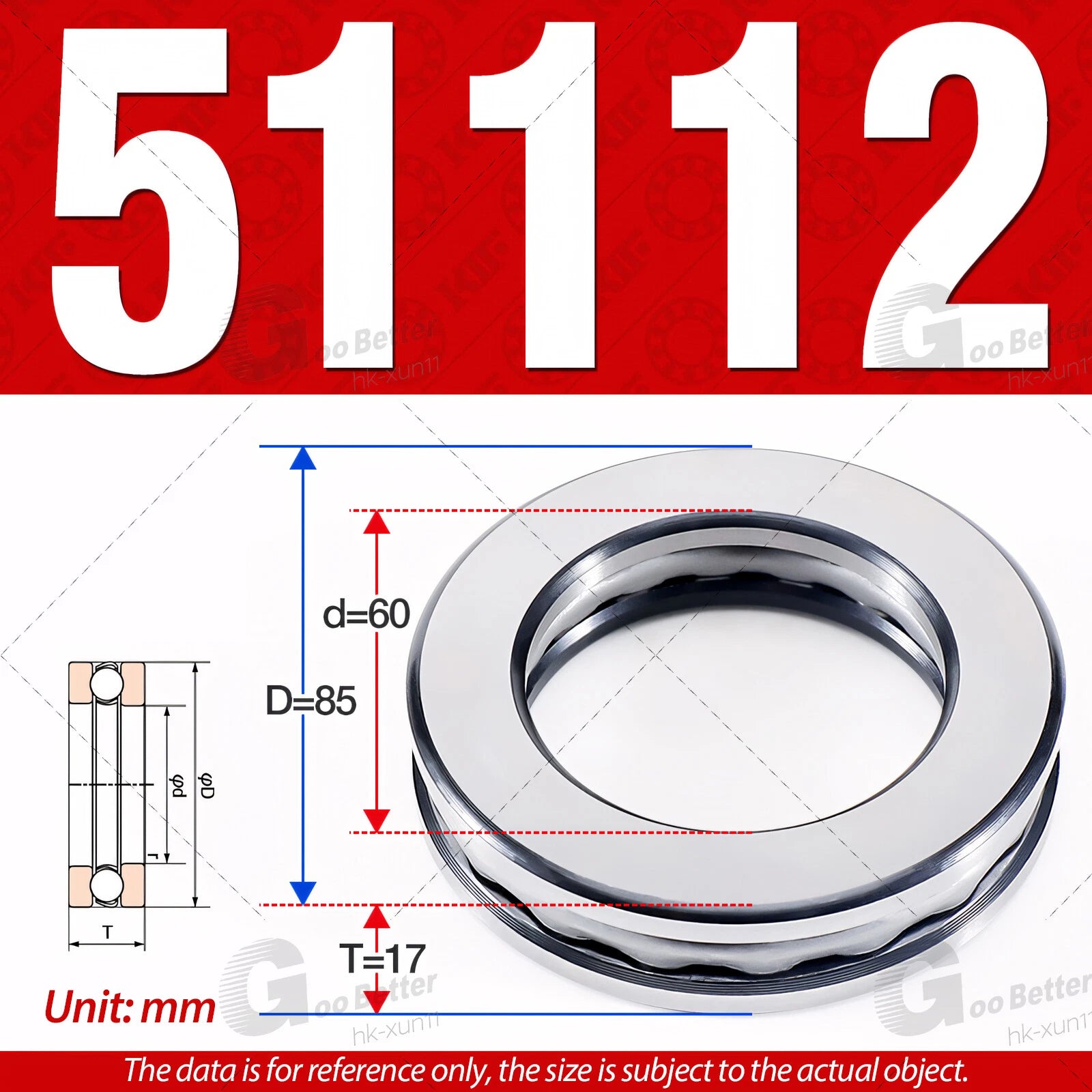 Plane Axial Ball Bearing Thrust Bearings F2-6M - F13-22M- 51100 - 51413 Series