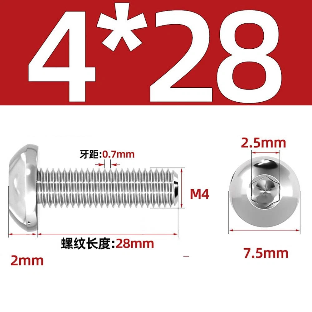 M1.6–M5 A2 Stainless Steel Button Head Socket Cap Screws – Round Pan Head, Hex Drive, Fully Threaded