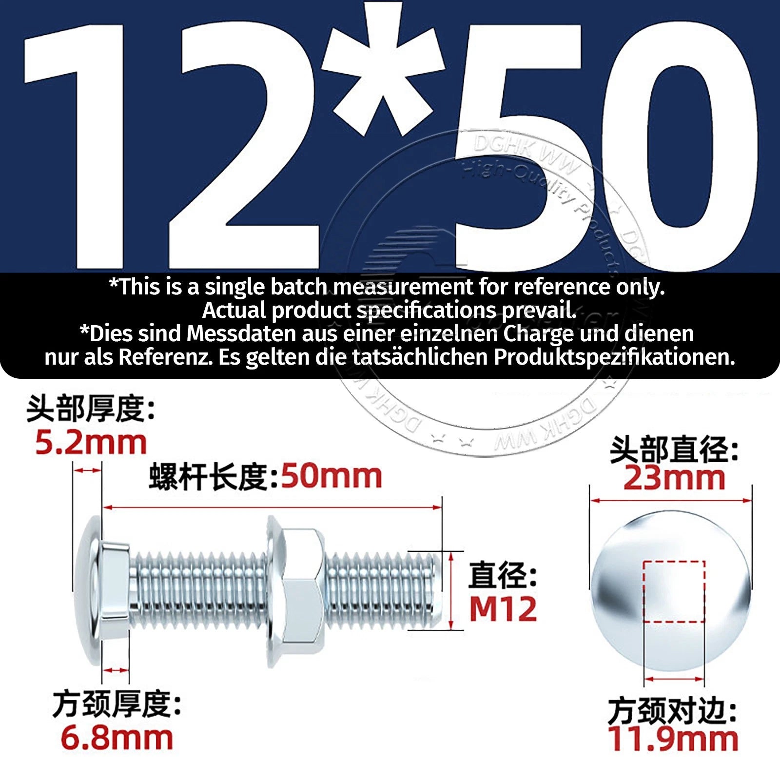 M4–M12 Cup Square Carriage Bolts with Hex Full Nuts | Zinc Plated | Sets of 2–50