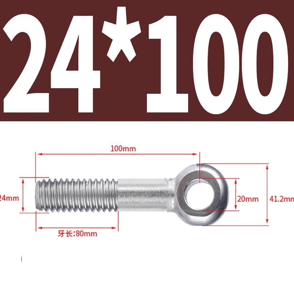 M5 - M24 A2 304 Stainless Steel Partially Threaded Forged Eye Bolts with Rings for Wire Rope & Hanging - HomeDIYer