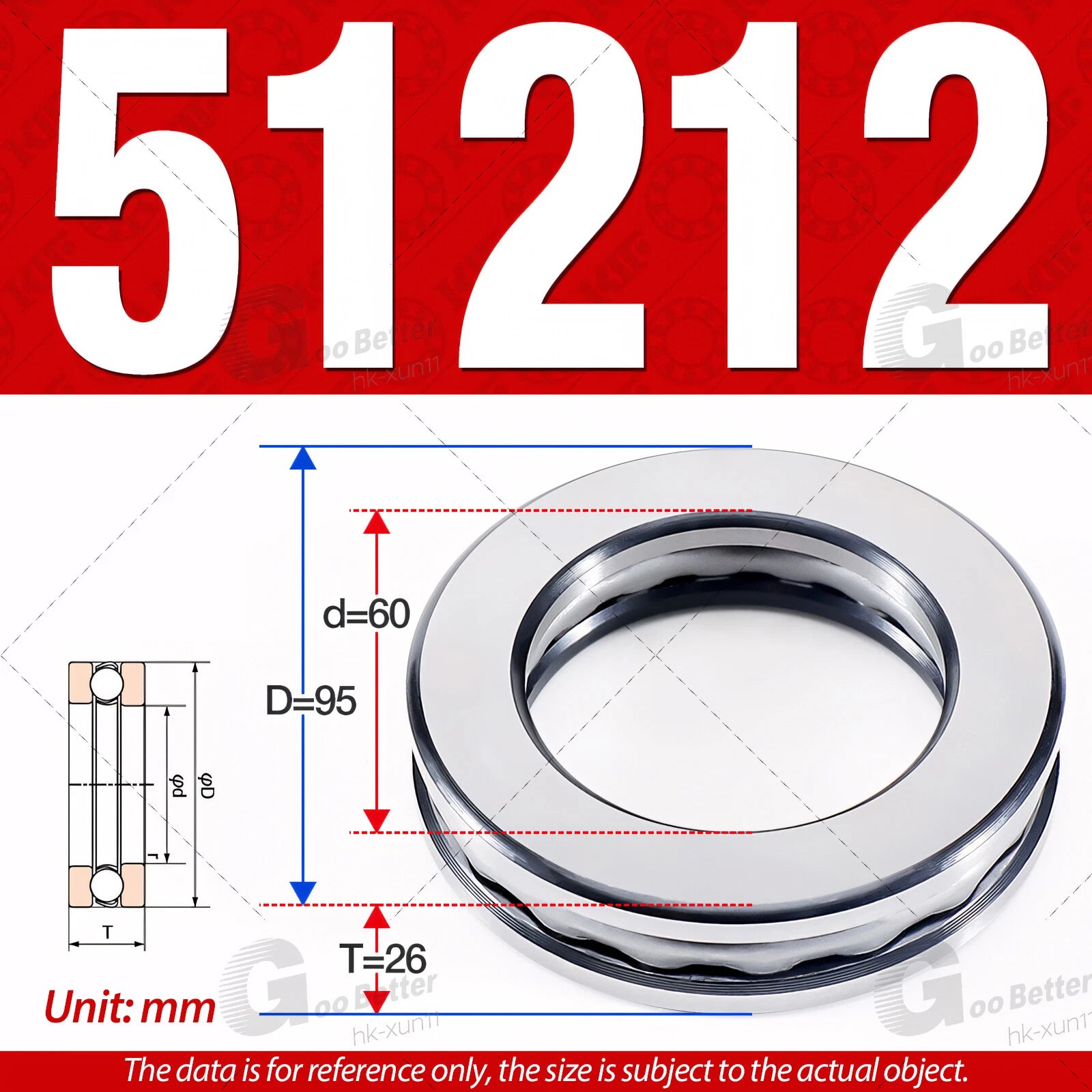 Plane Axial Ball Bearing Thrust Bearings F2-6M - F13-22M- 51100 - 51413 Series